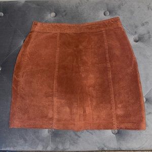 Suede mini skirt